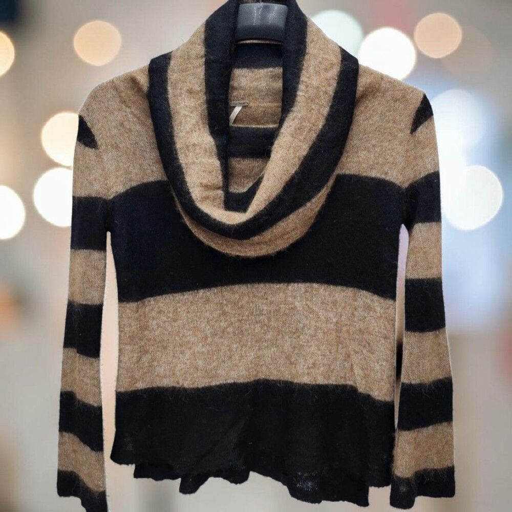 Free People Lulu Rugby Alpaca Cowl Neck Sweater Womens Small Fairy Grunge Boho